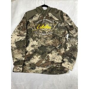 Cabela's Hoodie Mens Medium Camo‎ Excellent Big Game Hunter 479C3952 Green